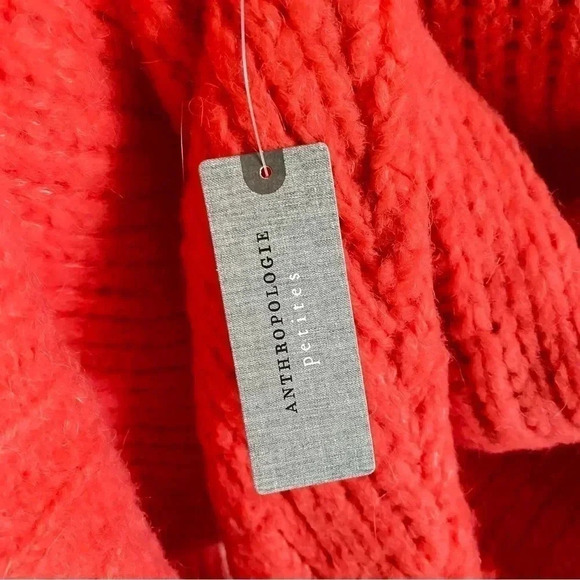 Anthropology Pilcro Zamora Cowl Neck Sweater Sz Large bright coral - Picture 11 of 14